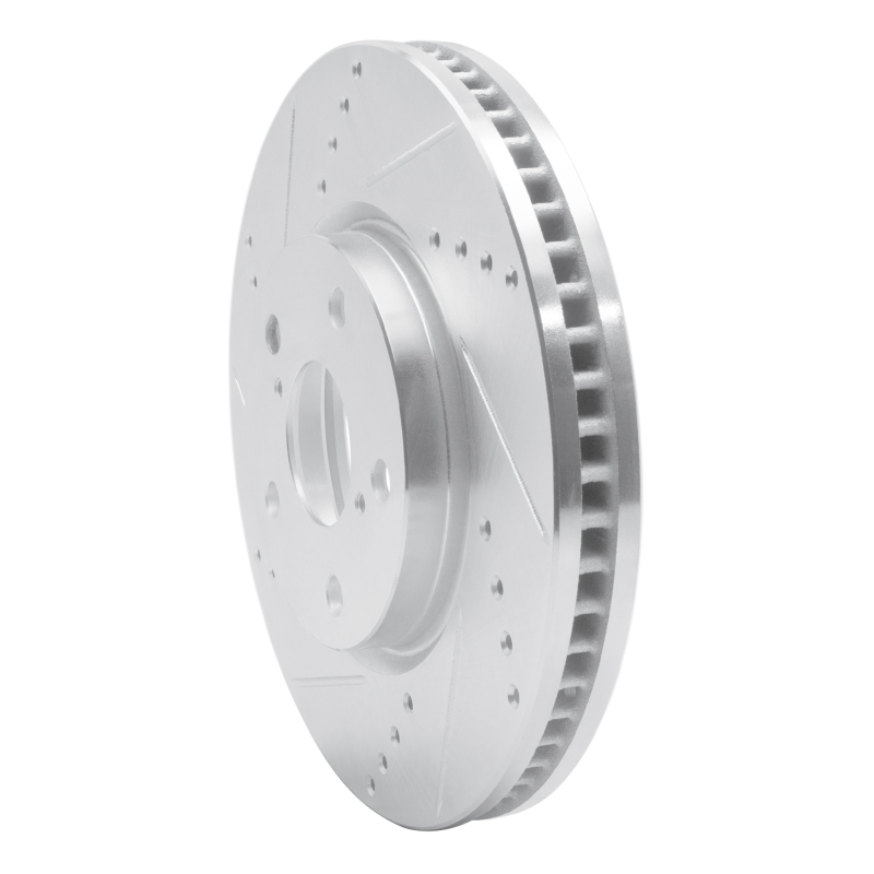 Lexus IS Brake Rotor (1) - Front Right - R1 Concepts - Drilled & Slotted - Silver - `06-`15